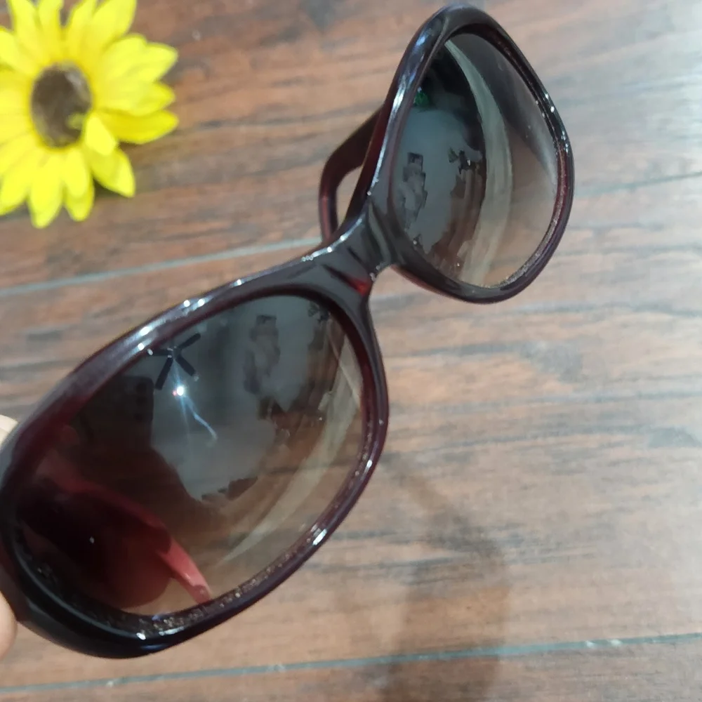Oliver Peoples Sunglasses Burgundy Frames w/ Gradient Brown Lenses